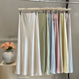 2026 Spring Tall Acetic Acid Luster Faucinated Fishtail Half Skirt Woman High Waist Hanging Feeling A Word The Hips Thin Dress