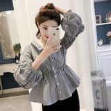 2025 Spring And Autumn New Han Fan Long Sleeve White Shirt Girl Shirt Student Chic T-Shirts