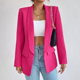 Explosion Women's Casual Fashion Loose Solid Color Temperament Commuting Collar Jacket Suit Spring And Autumn Coat