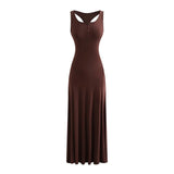 French Hottie Body Type Vest Button Dress Woman Summer Slim Body Elasticity Thin Waist Swing