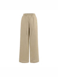 Flax Permeable Wide Leg Pants Women's Summer New Comfortable Straight Straight Solid Color Narrow Waist Rope Casual Pants