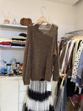 French Half-Empty Sweater Female Korean Version Design Sense Lazy Relaxed Long-Sleeved Knitted Shirt 2026