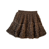 Korean Ballet Style Folding Net Linoping Half-Dress Woman Autumn 2025 High-Rise Thin A-Layer Cake Skirt