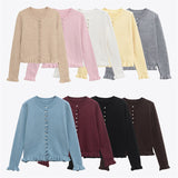 Spring 2025 New Round Collar Solid Color Loose Jacket Niche Temperament Knitting Shirt 2756114