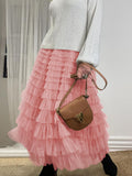 2025 Summer Explosion Fashion Mesh Cake Half-Dressed Dress Woman