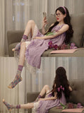Purple Hanging Neck Vest Dress Women's Summer 2026 New Seaside Holiday French High-End Sleeveless Long Dress