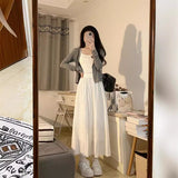 Gentle Wind And White Hanging Dress Dress Women's Summer 2026 New Pear-Shaped Body Dress Travel To Wear A Suit