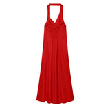 2026 New Spring And Summer Linen-Blend Neck Collar Fan Flute Dress 2351712