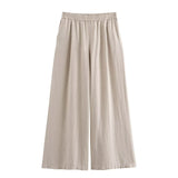 Spring 2025 New Casual Thin Loose Shirt Tight Straight Trousers Set 2157045