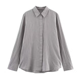 Spring 2025 New Set Women's Long-Sleeved Shirt Top Broad Leg Trousers Loose Design Sense 4786090