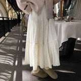 Autumn And Winter Korean Sweet Atmosphere Feeling Thin Plus Lace Half Dress Girl Plus Thick Cake Dress