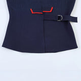 Spring New Double Buckle Double Lint Double Lint Color Trim Vest 4192081401