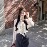 2025 French Lotus Edges Wave Dot Shirt Women Autumn Design Strap Loose Chic Top Elegant High Sense