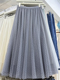 Net Yarn Half Body Cake Skirt Oversized Umbrella Skirt Long Heavy Industry Velvet Wave Point A Font Ponbo Net Yarn Skirt