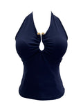 Hanging Neck Low-Breasted Hottie Sexy Sling Vest With Chest Cushion Repair Elastic Short Sleeveless Top 9363