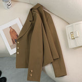 Spring And Autumn 2025 New Short Suit Jacket Suit Rice White Temperament With High-End Casual Suit Jacket