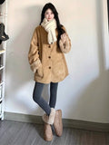 Two Sides Wearing Fur Lamb Wool Coat Women's New Han Velvet Thick High-End Locomotive Cotton Suit