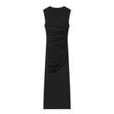 BSK&TRAF Women's Summer 2026 New Fashion Sleeveless Asymmetrical Collared Dress 1026256