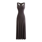 French Hottie Body Type Vest Button Dress Woman Summer Slim Body Elasticity Thin Waist Swing