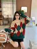 Lazy Wind High-End Sense Christmas Ringge Sweater Woman 2026 New Autumn And Winter Round Collar Cover Outside Wearing Knitted Shirt Top