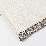 Spring New Casual Loose Leopard Print Splicing Hole Hooded Jacket