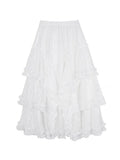 Heavy Industry Lace Splicing Mesh Dress Dress Women 2025 New A-Shaped Yarn Dress Sweet Princess Ponpong Cake Dress