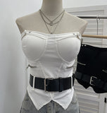 Real Shoot Spice Girl Wearing Chest Pad Sling Belt Belt Short Wrapped Corset 6212