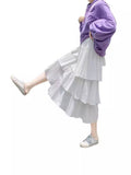 2025 New Cake Skirt Irregular Skirt Spring And Autumn High Waist Long Thin 100 Folded Skirt