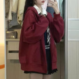 Ins Super Fire Jacket Women Autumn And Winter Oversize Hooded Thin Coat Korean Version Of The Loose Lazy Shirt Top
