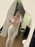 2025 Summer New Blouse Pure Hottie Vest Lotus Side Slings In Korea