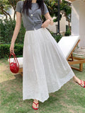 Heavy Industry Hollow Embroidery Big Swing Dress Women's Spring 2026 New High-Waist A Word Loose Fashion Skirt