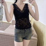 Net Red Hot Girls Burst Summer Pure Sexy French Net Yarn Lace Lady Playing The Bottom Vest Breathable Girls