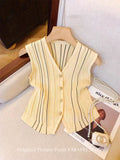 High-End Vintage V-Neckless Knitted Cardigan Women's Summer Slim Slimming Vest Simple