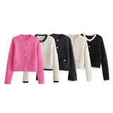 2025 Spring Button Knitted Cardigan Coat Small Scented Women's Sweater 6427034
