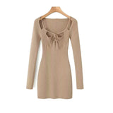 Autumn And Winter New Temperament Slime Strap Hanging Empty Body Short Dress Pure Knitting Waist Dress