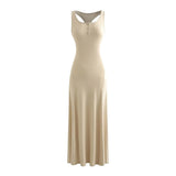 French Hottie Body Type Vest Button Dress Woman Summer Slim Body Elasticity Thin Waist Swing
