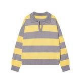New Casual Loose Striped Knitted POLO Shirt 5536218