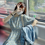 Small Fresh Bubble Sleeves Shredded Floral Dress Women's Summer 2026 New French First Love Gentle Style Temperament Long Dress