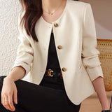Spring And Autumn 2025 New Small Fragrant Coat High-End Casual Short Coat Ocean Collar Collar Top Woman