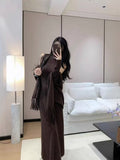 French Temperament Lazy Knitting Two Sets Of Women's Autumn And Winter New Loose Cassette Shawl Vest Vest Dress Suit
