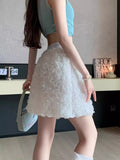 Summer New Cake Skirt Rose Petal Chiffon Skirt Pony Skirt Lace Folding Skirt