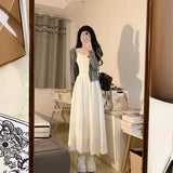 Gentle Wind And White Hanging Dress Dress Women's Summer 2026 New Pear-Shaped Body Dress Travel To Wear A Suit