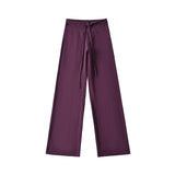 Korean Small Man Standing Thin Hooded Zipper Coat + Loose Feeling Loose Draw Rope Broad Leg Trousers Two Sets Of Women