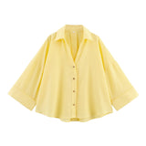 Summer New Mix-Width Wide-Sleeved Shirt 2340712300