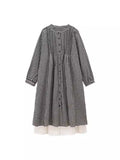 Lazy Retro Plaid With Long-Sleeved Shirts And Half-Dress Women's New Fashion Sets In The Early Season