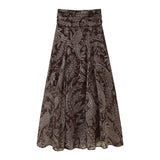 Autumn New High-Rise Printing Slim Half-Dress