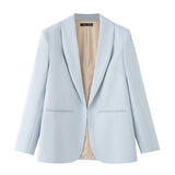 BSK&TRAF Women's Clothing 2025 Autumn New Commuter Style Fashion Green Fruit Collar Suit Jacket