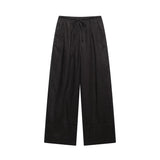 Spring 2025 New Set Women's Long-Sleeved Shirt Top Broad Leg Trousers Loose Design Sense 4786090