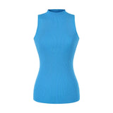 Hottie Fashion High-Collar Knitted Vest 2026 Spring New Slim Slim Net-Sleeve-Less Top