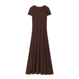 New Slim Thin Short Sleeve V-Neck Rib Dress 4174038
